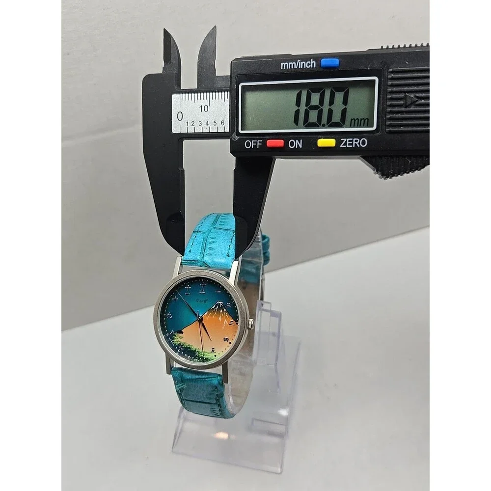 J Axis Modern Timepiece Mt Fuji Ukiyo E Art Dial Analog Quartz Watch New Battery